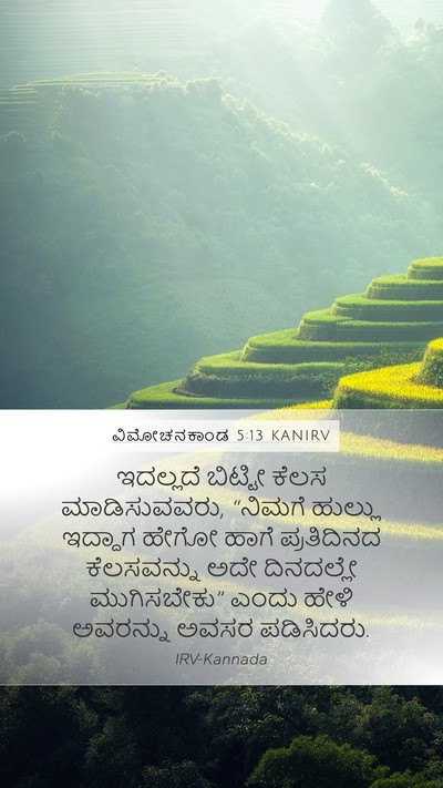 ವಿಮೋಚನಕಾಂಡ 5:13 KANIRV Bible Verse Image